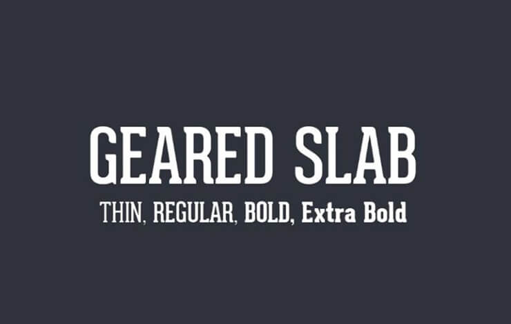 Geared Slab Font Family Free Download