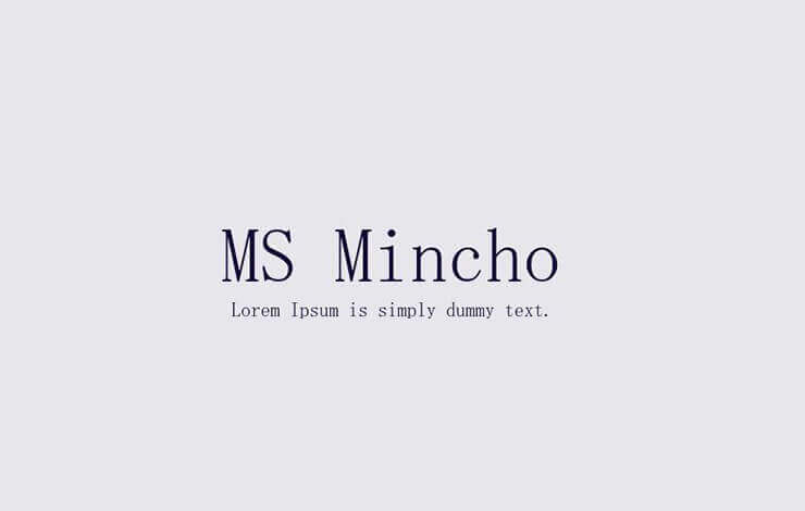 MS Mincho Font Family Free Download