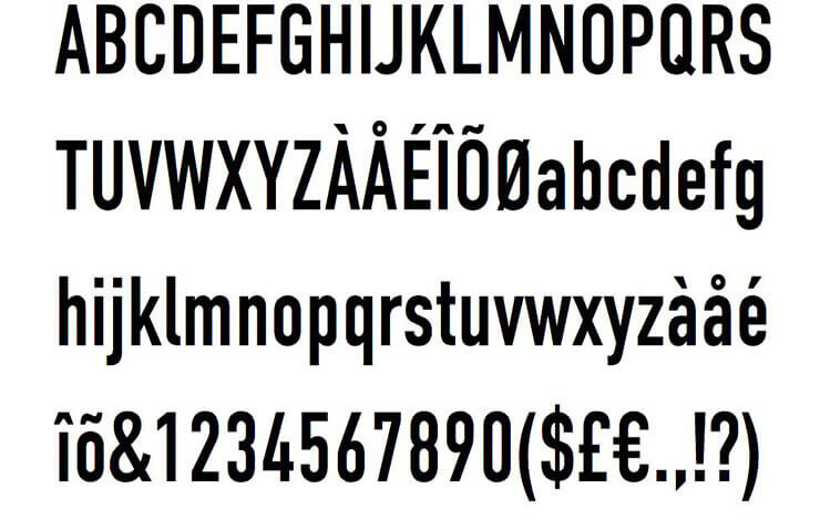 free din condensed font